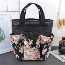 Net-eye bath basket female handheld toiletriesPackage foldable bag fitness bath pool swimming basket