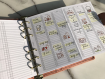 Time Hai Wenchuang wonderful flower A6 loose-leaf core folding account inner page A6Y002 year record punch card gillio