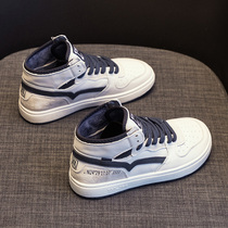 Fashion explosive early autumn womens shoes 2021 New Gaobang small white shoes autumn ugly big head high shoes plus velvet two cotton shoes