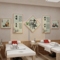 Traditional Chinese Medicine Needle Moxibustion Wall Sticker Painting Self-Adhesive Massage Pushback Health Preservation Hall Physiotherapy Background Arrangement Beauty Salon Decoration