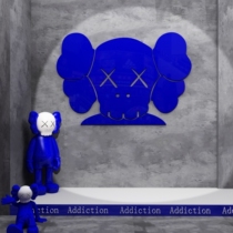 Net red Klein blue punch point background wall layout photo area decoration creative Sesame Street kaws stickers painting
