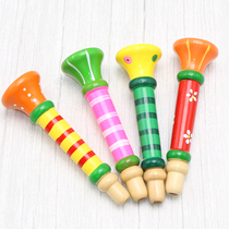  Wooden childrens horn Safe and non-toxic toy kindergarten whistle baby playing musical instrument small whistle can blow children