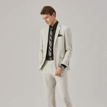 Suit Set Three Mens Business Slim White Professional Dress Best Man Dress Groom Wedding Dress Summer