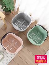 Foot basin bubble foot bucket household plastic massage foot washing artifact over calf health bucket foot bath tub insulation foot wash bucket