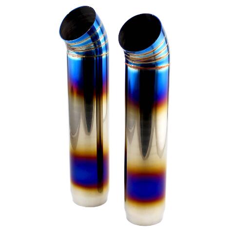 Automotive retrofit general purpose tail stainless steel baked blue silencer exhaust pipe tail throat 63MM-76MM