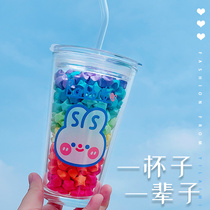 Wishing bottle lucky star origami handmade diy cute cartoon children glass bottle drifting jar gift empty 520