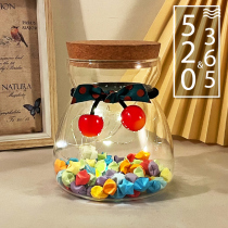 Lucky stars Origami strip jar Glass wishing bottle Empty bottle stacked pentagonal drifting cork diy finished product 520 wishes