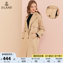 ELAND clothing love early spring ins classic suit lapel double-breasted temperament windbreaker female middle length