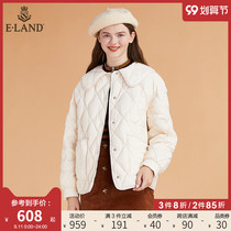 ELAND clothes love 2021 Winter New loose thin high end short white duck down jacket Lady
