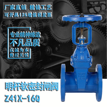 Shanghai quality Z41X elastic seat seal bright rod soft seal gate valve fire water pump room DN5080100200