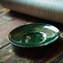 Antai Bridge Fuzhou Traditional Lacquer Ware Black Bottom Gold Worm Big Lacquer Dish (green gold worm disc)