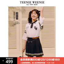 (Zhao Lu Si with the same)TeenieWeenie bear pleated skirt high waist thin A-line skirt womens summer