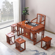 Rosewood new Chinese balcony tea table and chair combination home solid wood kung fu small tea table set of teahouse table and chair set