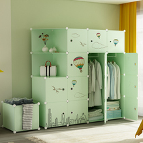 Simple wardrobe Bedroom locker household rental room economic storage cabinet assembly modern simple plastic commoner cabinet