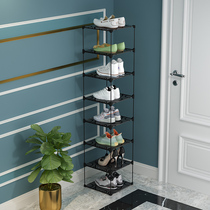 Shoe shelf simple door small single row slit super narrow corridor small mini dormitory storage iron shoe cabinet