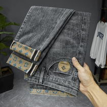 Jeans Mens high-end slim fit small feet Straight drum spring autumn retro mens 2022 Summer mens boomers Pants Thin pants