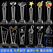 Crystal Trophy Medals Customized Thumbs Creative Childrens Five-pointed Star engraved Basket Football Tournament Certificate Trophy