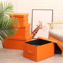 Household finishing box storage box Wardrobe cloakroom storage box Leather large decoration decoration bedroom glove box