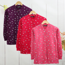 Medium-aged pure cotton warm blouse Womens big code clip cotton open up to the flap loose warm underwear Fat Mom Home Home Clothing