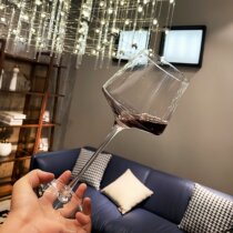 Square Burgundy wine set home couple crystal glass European wine glass goblet large