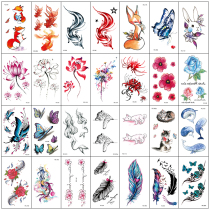 Cute little tiger Fox rabbit cat goldfish Small fresh animal pattern arm tattoo sticker waterproof female long lasting