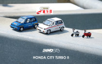 INNO 1:64 Honda Civic CITY TURBO2 with motorcycle alloy car model simulation