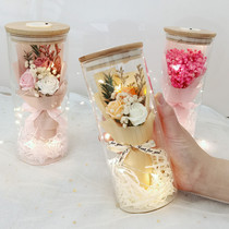 Eternal flowers full of stars sunflower rose glass cover decoration dry bouquet to send to teacher girlfriend 520 gifts for graduation