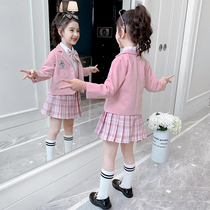 Girl coat spring and autumn 2021 new foreign style Net Red girl childrens fashion small suit short autumn coat