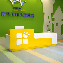 Kindergarten Early Education Front Desk Reception Desk Bar Desk School Welcome Desk Training Organization Front Desk Mother and Infant Store Cashier Desk