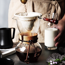 Half room groceries American flannel coffee follicle hand washing pot with filter filter filter free high temperature resistant glass drip filter pot