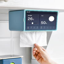 Punch-free kitchen paper storage box pumping paper box bathroom seamless wall-mounted tissue holder toilet tissue box