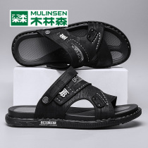 Wood Linson Sandals Sandals Mens DOUBLE USE 2022 NEW SUMMER BEACH SHOES MEN DRIVE NON-SLIP SOFT UNDERFLOOR SANDALS OUTDOOR