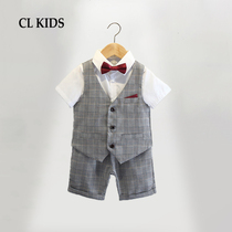 Childrens small suit British style boy baby dress flower boy suit Boy Summer June 1 performance suit