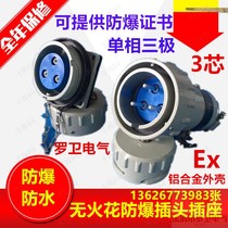 Non-sparking single-phase three-pole explosion-proof aviation plug socket 15A60AYT GZ fixed mobile 3 three-core hole