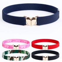 25mm small children elastic belt belt male and female students military training performance show belt coat cotton coat waist seal