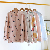 Single-piece coat cotton cotton pajamas ladies winter thickened warm air layer cute autumn and winter home clothes thick