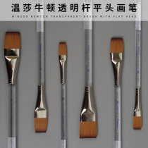 Windsor Newton Songwen brush short rod solid watercolor brush Nylon hair transparent rod flat brush