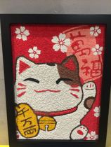 Handmade DIY decompression pulp painting material package second generation color bottom plate with picture frame pulp painting set box lucky cat