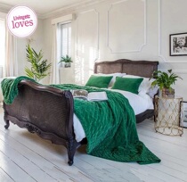 American country solid wood rattan bed designer carved Nordic Vine art solid wood bed retro old bedroom wedding bed