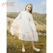 Girls dress dress 2022 new spring dress Childrens lace tennis princess dress CUHK Scout skirt Spring and autumn