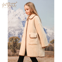 Girls French Fragrant Leather Wool One Coat 2021 Autumn and Winter New Lamb Shirt Thickened Coat Sweater