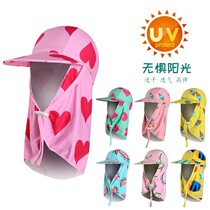 Childrens sunscreen sunshade neck protection hat Devil hat Girls summer mountaineering seaside travel vacation swimming hat Sun hat
