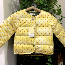 Bubble home Korean girls clothing down liner 90 velvet 100-140 yards yellow cherry light two sides wear 2 3 fold