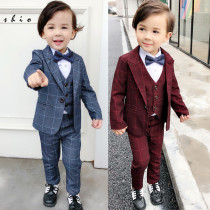 Boys small suit suit suit autumn and winter Korean version of childrens suit British style baby flower boy dress handsome child