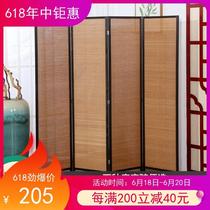 Living room partition screen Simple folding bedroom block mobile home Simple modern Chinese solid wood wall bamboo screen