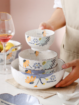 Yatai new snowflake creative Japanese hand-painted ceramic bowl rice bowl simple noodle bowl soup bowl dish home