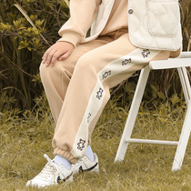 Girls cute sweatpants bunch feet autumn and winter junior high school students winter clothes big children high school girls plus velvet padded pants