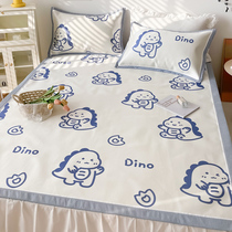 Summer Cartoon Ice Silk Cool Mat Three Sets Student Dorm Room Single Washable Children Air Conditioning Soft Mat Foldable