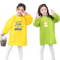 Childrens gown long sleeve waterproof Velcro anti-dressing kindergarten middle school children art painting apron custom LOGO