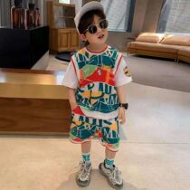 Pinbara Bala Boy Clothes Boy Suit Summer 2022 New Beach Wear Korean version Childrens summer clothes Two small